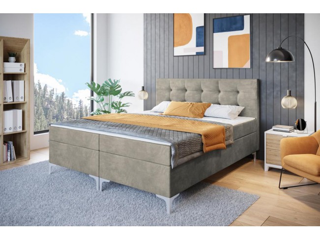 Łóżko kontynentalne Lilu 180 Monolith 02 ecru