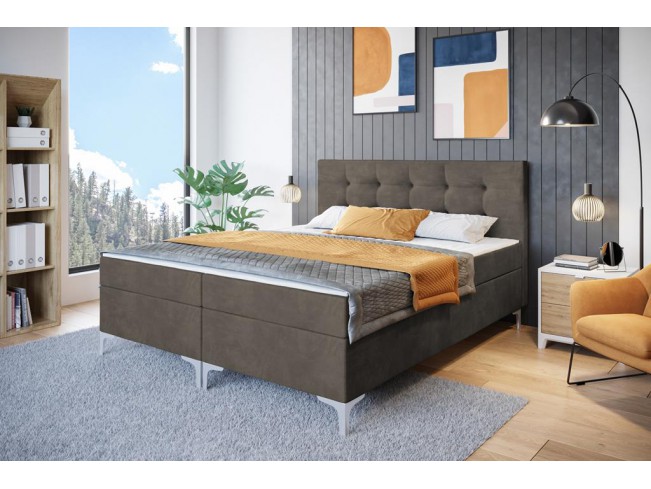 Łóżko kontynentalne Lilu 180 Monolith 15 mleczna czekolada