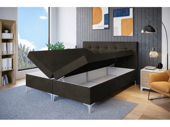 Łóżko kontynentalne Lilu 180 Riviera 26 ciemny brąz