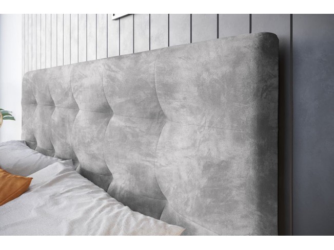 Łóżko kontynentalne Lilu 140 Riviera 82 jasny szary