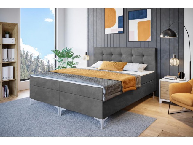 Łóżko kontynentalne Lilu 140 Riviera 91 szary