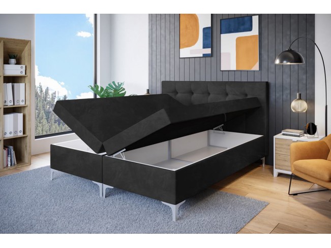 Łóżko kontynentalne Lilu 140 Riviera 95 ciemny szary