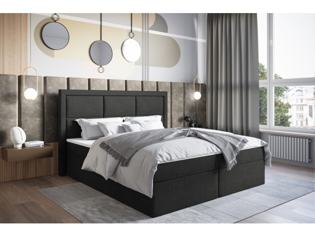 Łóżko kontynentalne Asti 180 Sawana 14 czarny