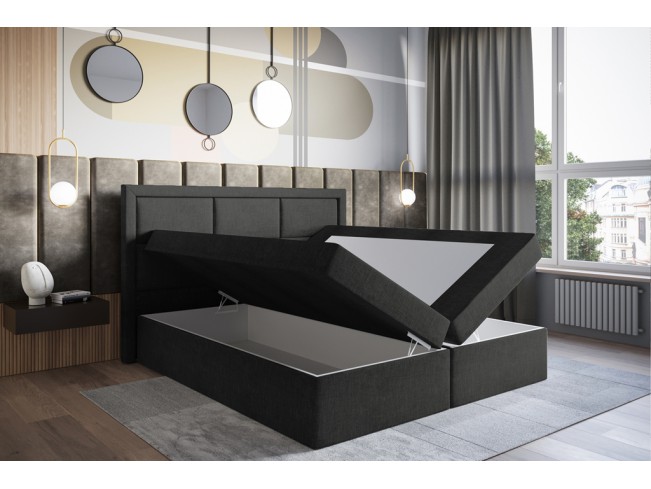 Łóżko kontynentalne Asti 180 Sawana 14 czarny