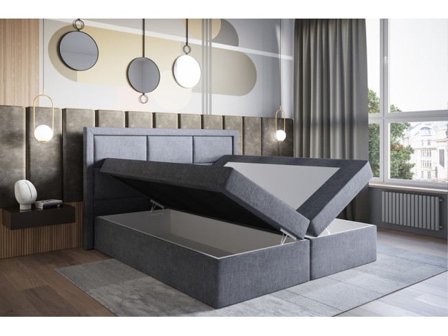 Łóżko kontynentalne Asti 140 Sawana 21 jasny szary