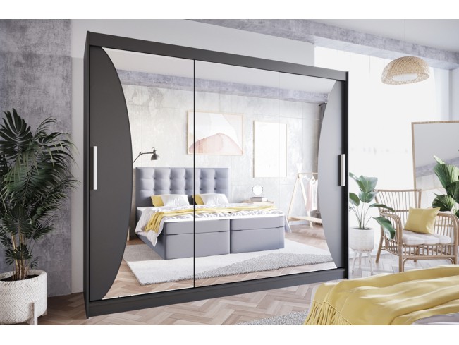 Szafa przesuwna Lolo IV czarny mat 250 cm