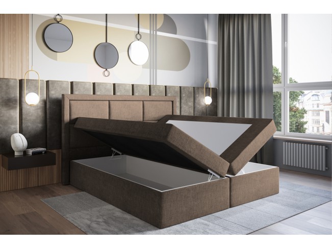 Łóżko kontynentalne Asti 180 Sawana 25 ciepły brąz