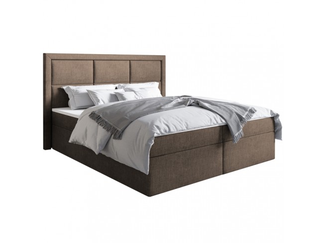 Łóżko kontynentalne Asti 180 Sawana 25 ciepły brąz - widok z przodu