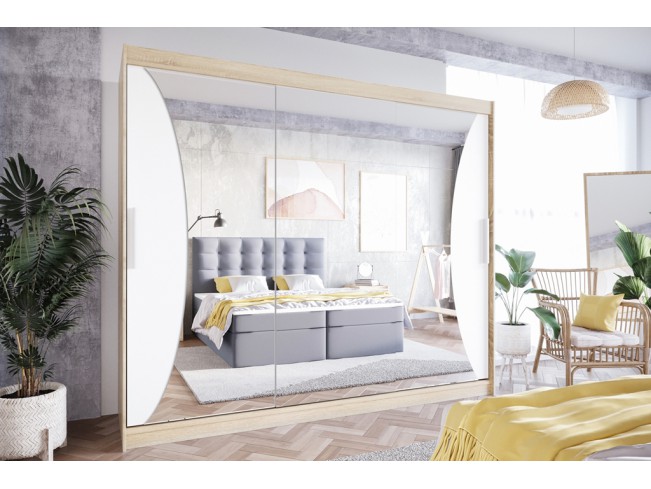 Szafa przesuwna Lolo IV sonoma/biały mat 250 cm