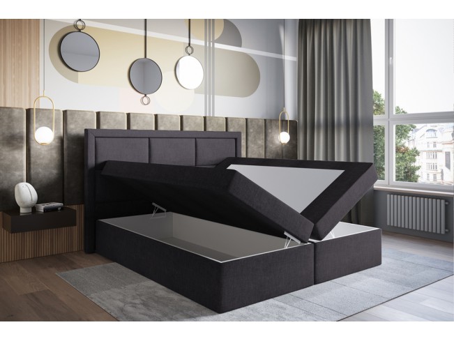 Łóżko kontynentalne Asti 160 Inari 96 ciemny szary