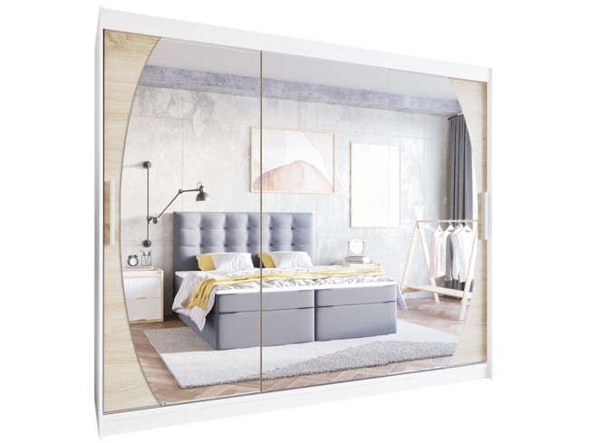 Szafa Lolo V 250 biały mat/sonoma - widok ogólny