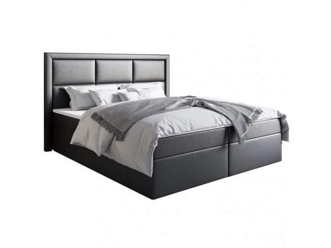 Łóżko kontynentalne Asti 160 Madryt 9100 czarny - widok z przodu