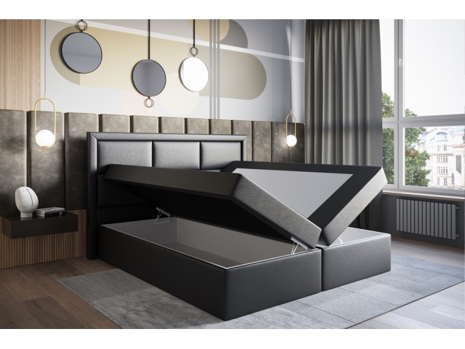 Łóżko kontynentalne Asti 180 Madryt 9100 czarny