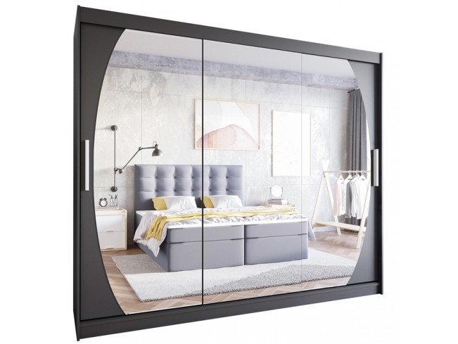 Szafa Lolo V 250 czarny mat - widok ogólny