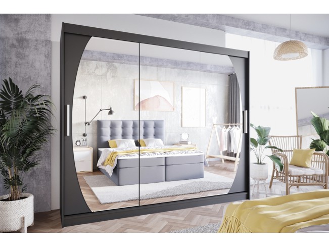 Szafa przesuwna Lolo V czarny mat 250 cm