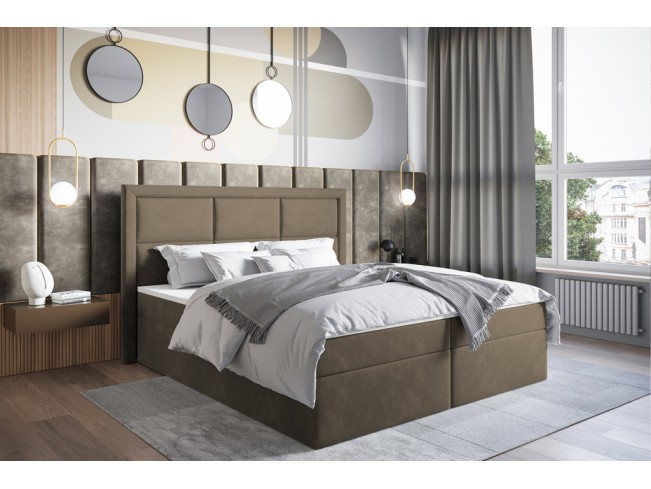 Łóżko kontynentalne Asti 140 Monolith 09 jasny brąz