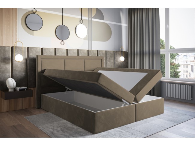 Łóżko kontynentalne Asti 140 Monolith 09 jasny brąz