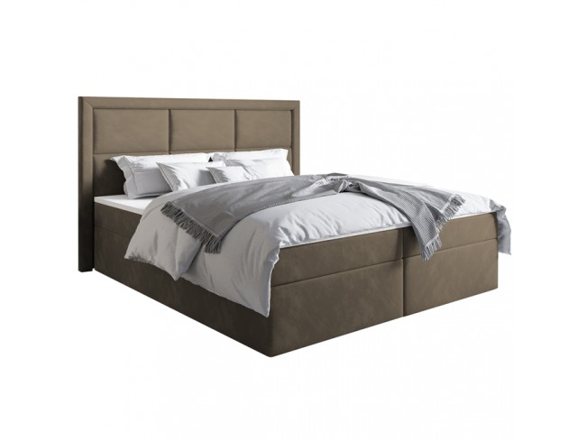 Łóżko kontynentalne Asti 140 Monolith 09 jasny brąz - widok z przodu