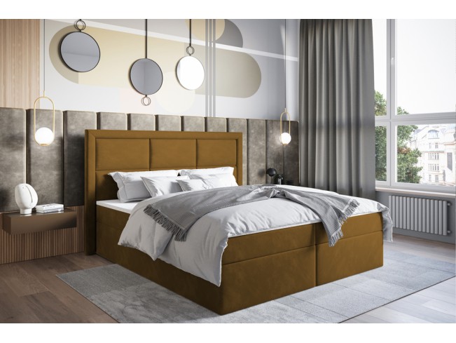 Łóżko kontynentalne Asti 160 Monolith 48 miodowy