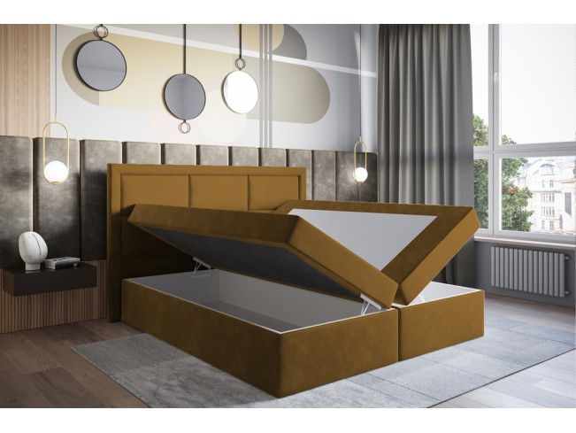 Łóżko kontynentalne Asti 180 Monolith 48 miodowy