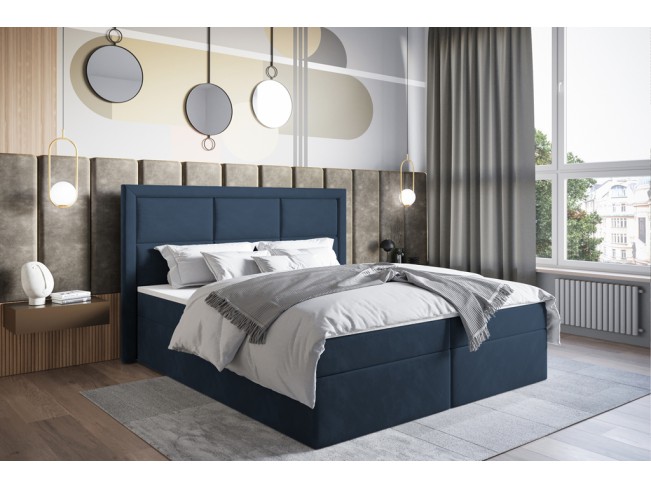 Łóżko kontynentalne Asti 140 Monolith 77 granatowy