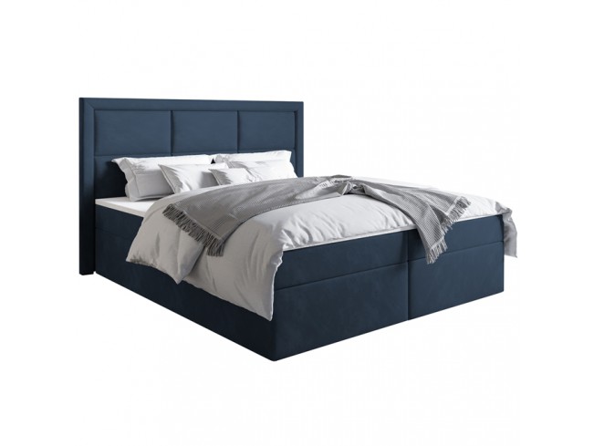Łóżko kontynentalne Asti 160 Monolith 77 granatowy - widok z przodu