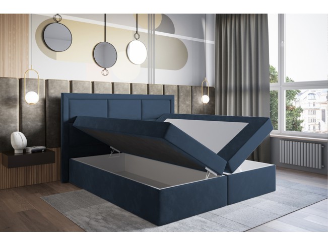 Łóżko kontynentalne Asti 180 Monolith 77 granatowy