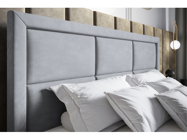 Łóżko kontynentalne Asti 140 Monolith 84 jasny szary