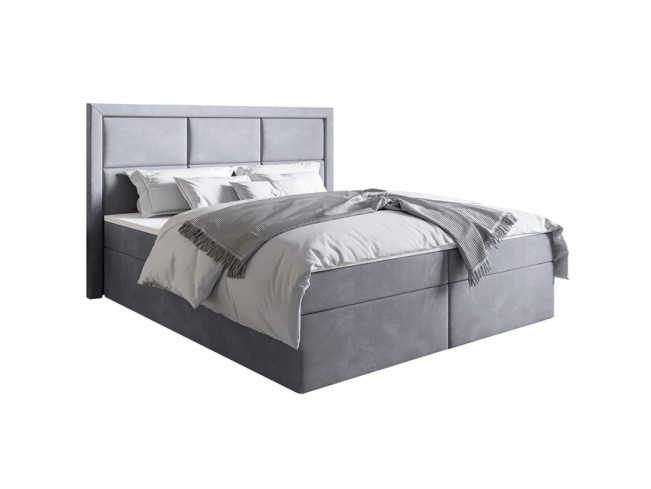 Łóżko kontynentalne Asti 160 Monolith 84 jasny szary - widok z przodu