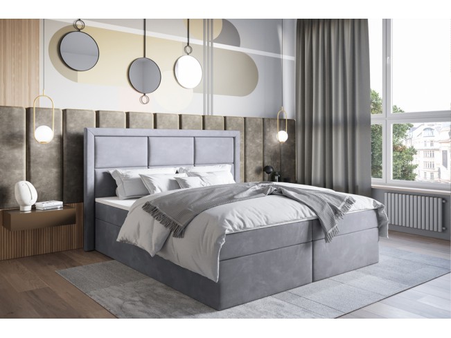 Łóżko kontynentalne Asti 160 Monolith 84 jasny szary