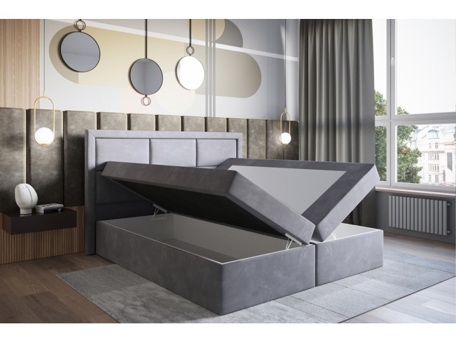 Łóżko kontynentalne Asti 160 Monolith 84 jasny szary