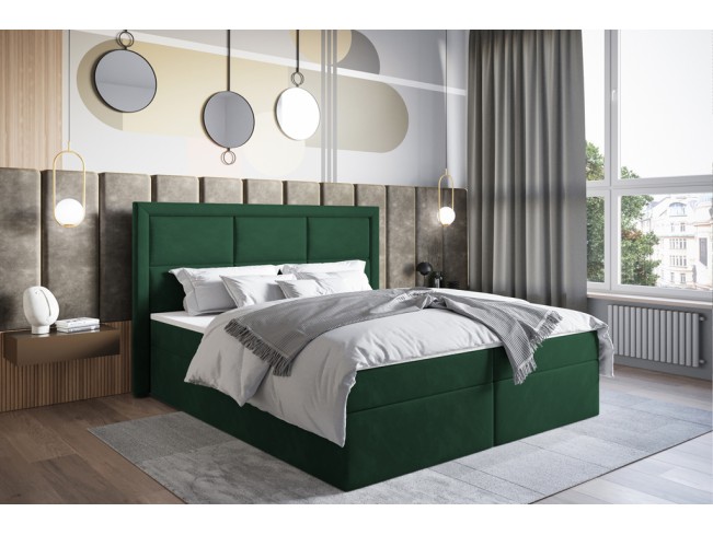 Łóżko kontynentalne Asti 160 Kronos 19 butelkowa zieleń