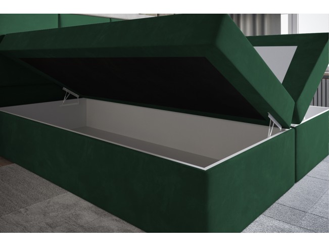 Łóżko kontynentalne Asti 180 Kronos 19 butelkowa zieleń