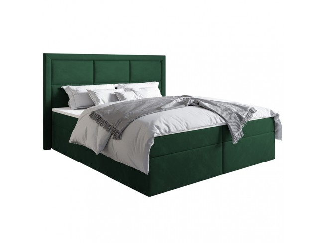 Łóżko kontynentalne Asti 180 Kronos 19 butelkowa zieleń - widok z przodu