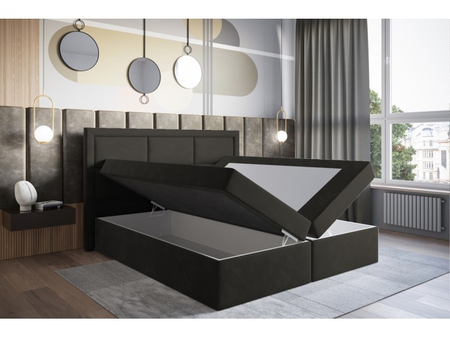 Łóżko kontynentalne Asti 140 Kronos 34 ciemny szary