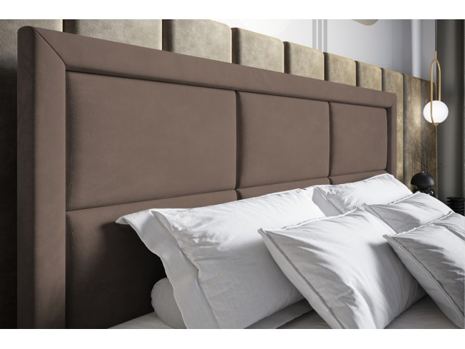 Łóżko kontynentalne Asti 140 Monolith 15 mleczna czekolada