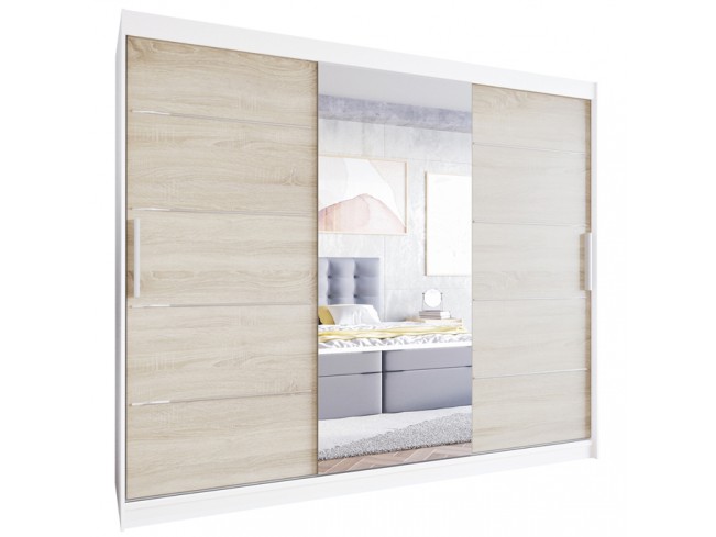 Szafa Lolo VI 250 biały mat / sonoma - widok ogólny