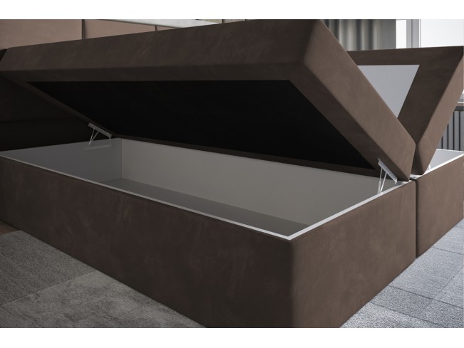 Łóżko kontynentalne Asti 160 Monolith 15 mleczna czekolada