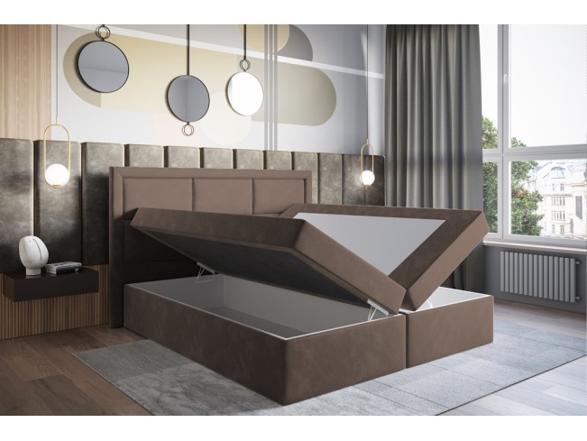 Łóżko kontynentalne Asti 160 Monolith 15 mleczna czekolada