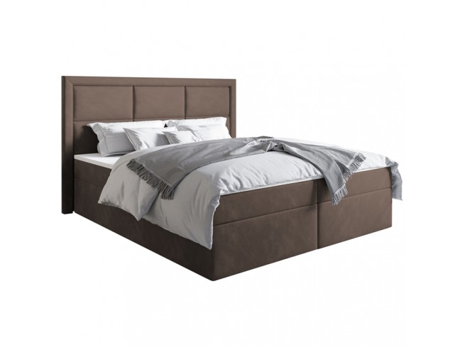 Łóżko kontynentalne Asti 160 Monolith 15 mleczna czekolada - widok z przodu