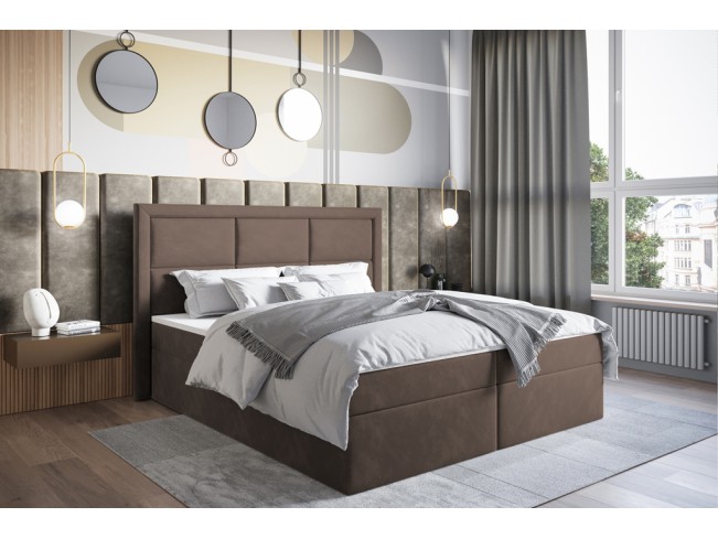 Łóżko kontynentalne Asti 180 Monolith 15 mleczna czekolada