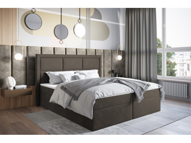 Łóżko kontynentalne Asti 140 Monolith 20 szary brąz