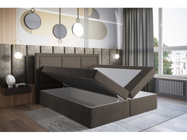 Łóżko kontynentalne Asti 180 Monolith 20 szary brąz