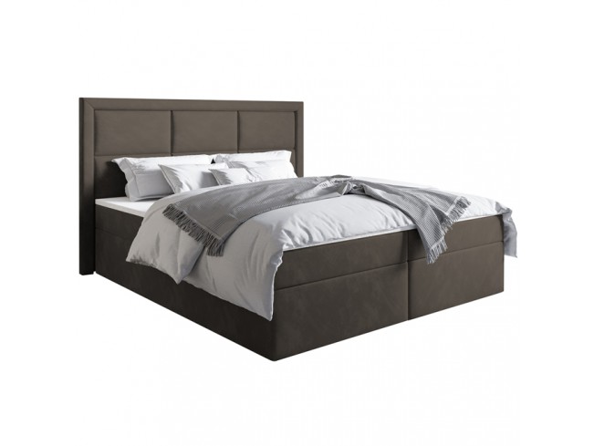 Łóżko kontynentalne Asti 180 Monolith 20 szary brąz - widok z przodu