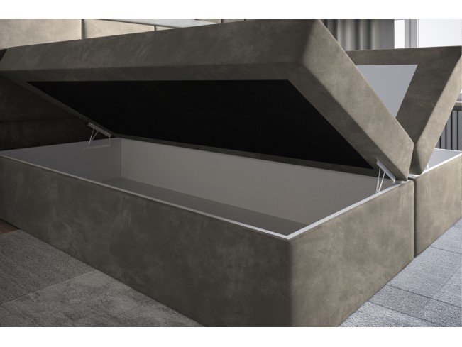 Łóżko kontynentalne Asti 160 Riviera 16 szary beż