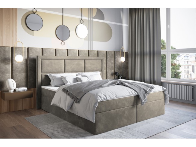 Łóżko kontynentalne Asti 160 Riviera 16 szary beż