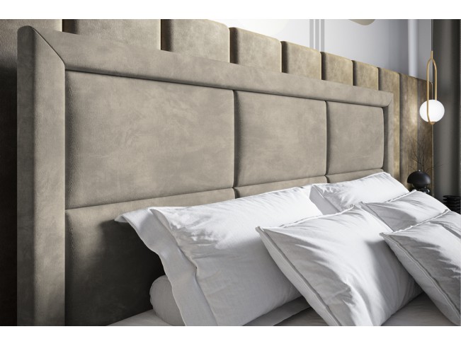 Łóżko kontynentalne Asti 160 Riviera 16 szary beż