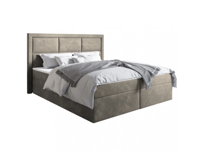 Łóżko kontynentalne Asti 180 Riviera 16 szary beż - widok z przodu