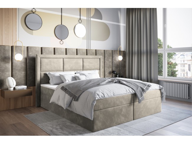 Łóżko kontynentalne Asti 140 Riviera 21 jasny beż