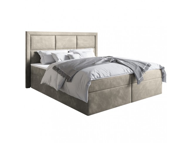 Łóżko kontynentalne Asti 180 Riviera 21 jasny beż - widok z przodu